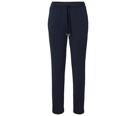 Marineblaue Jogginghose mit Kordelzug in der Taille.