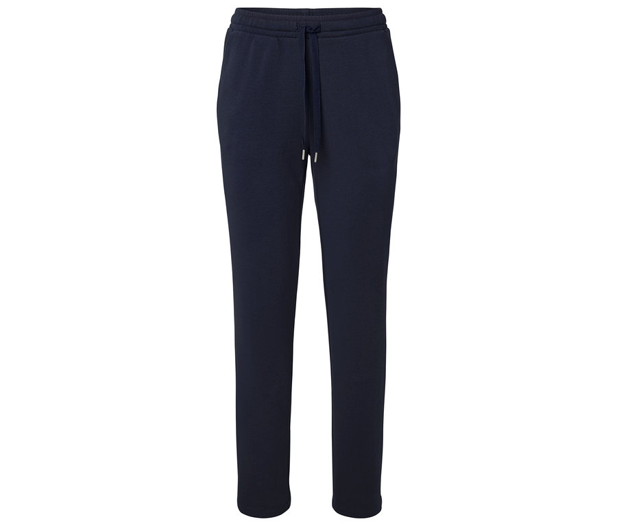 Marineblaue Jogginghose mit Kordelzug in der Taille.