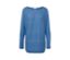 Blauer Feinstrickpullover.