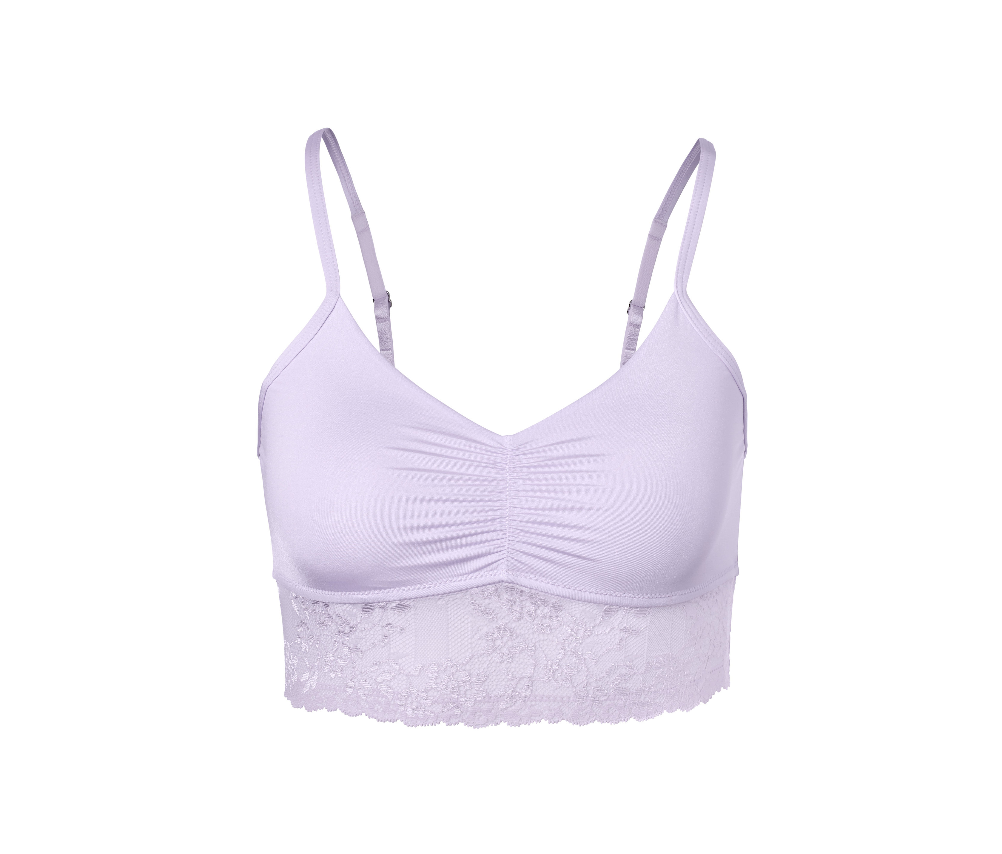 Lila Bustier mit Spitze