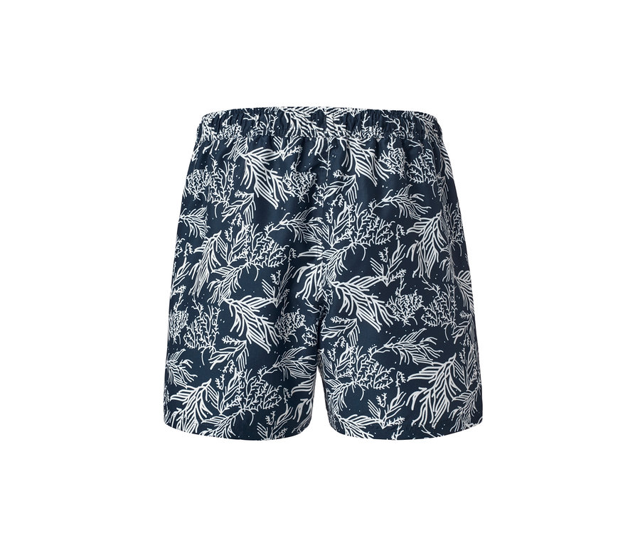 Badeshorts, blau mit Alloverprint.