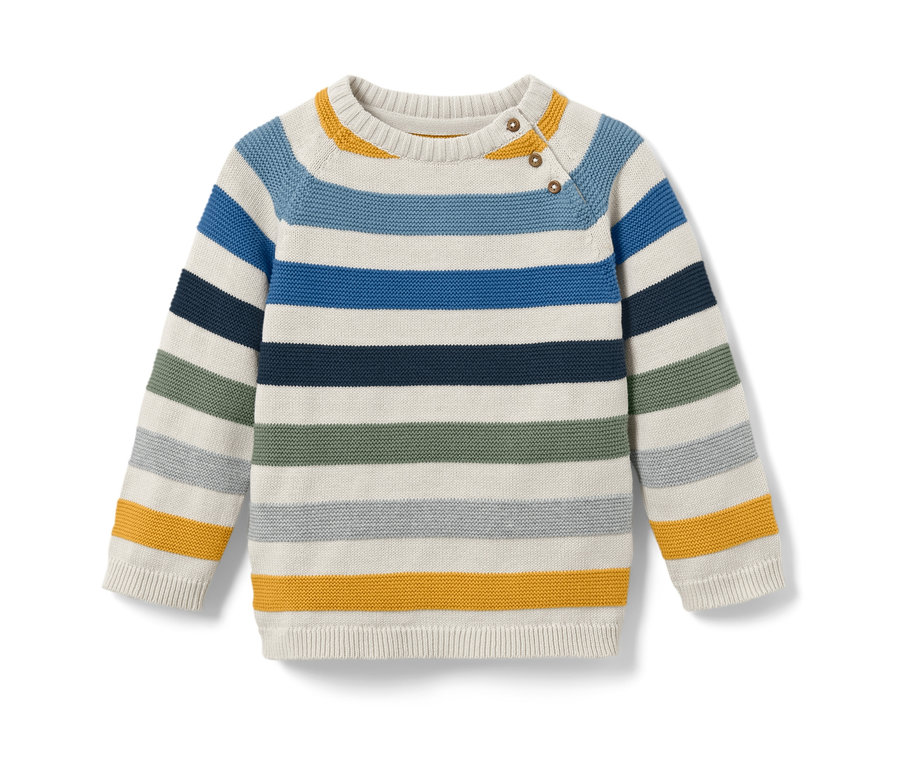 Gestreifter Kinder-Strickpullover.
