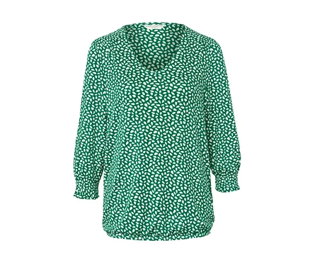 Grünes bedrucktes Blusenshirt.