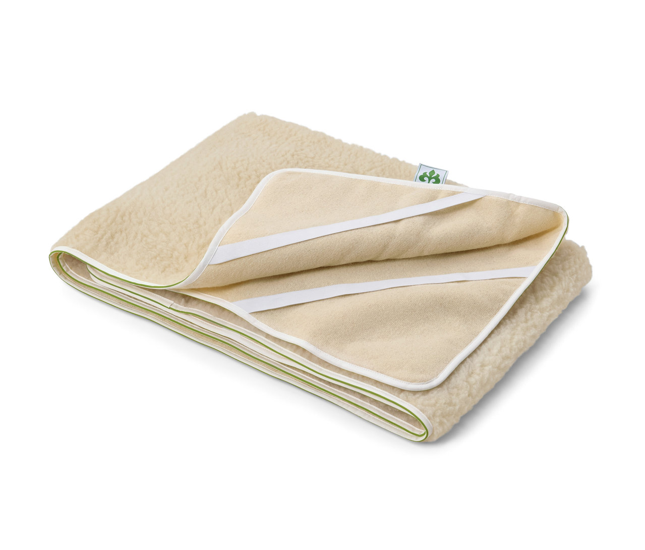 Zusammengelegte irisette® greenline Matratzenauflage.