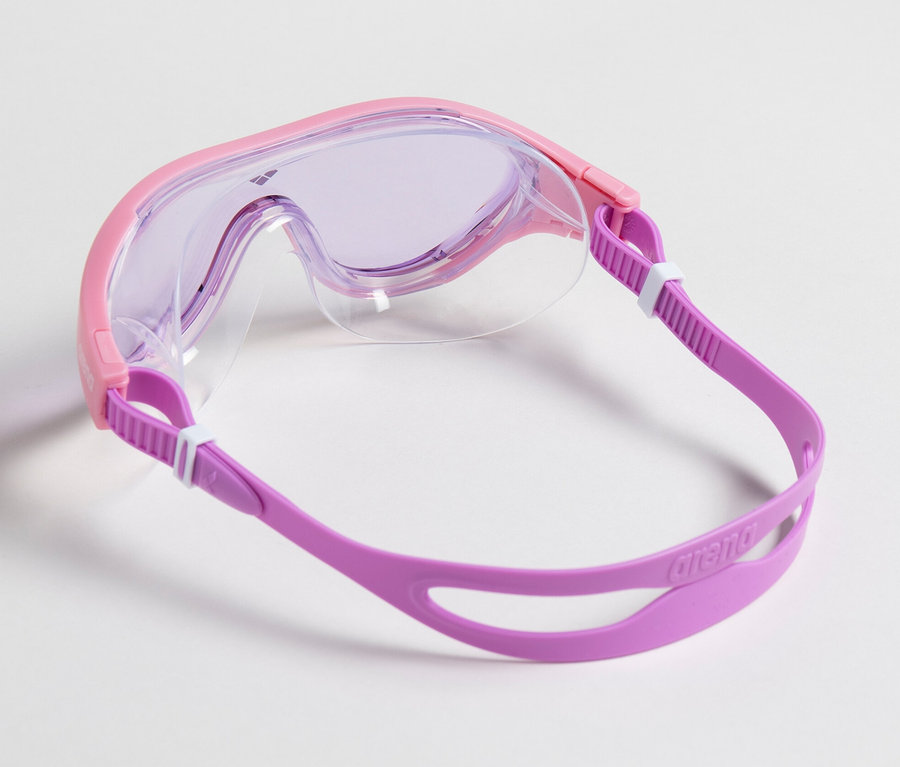 Pinke arena Junior Kinder-Schwimmbrille The One Mask auf weißem Hintergrund.