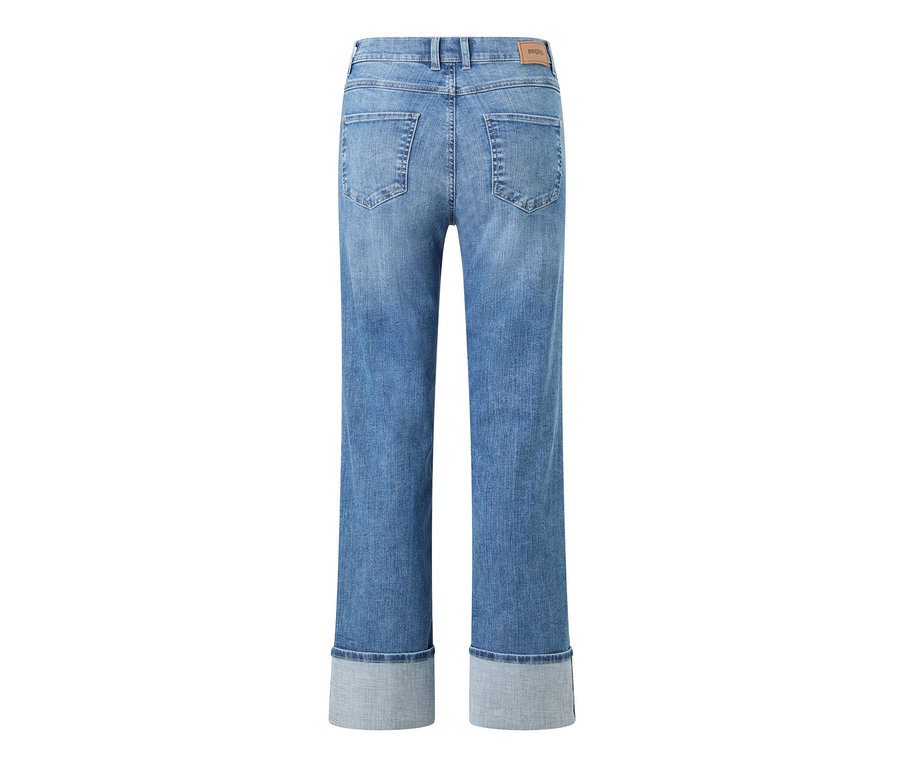 Rückansicht der Angels Jeans »Lara« Straight Fit Turn Up in Hellblau.