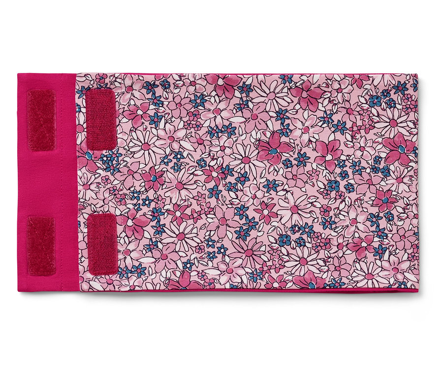 Kinder-Halstuch mit Klettverschluss und Blumenmuster.