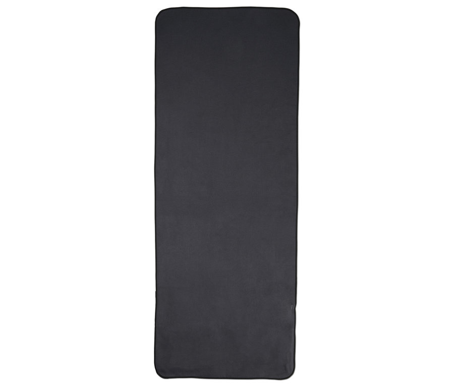 Eine schwarze Übungsmatte.