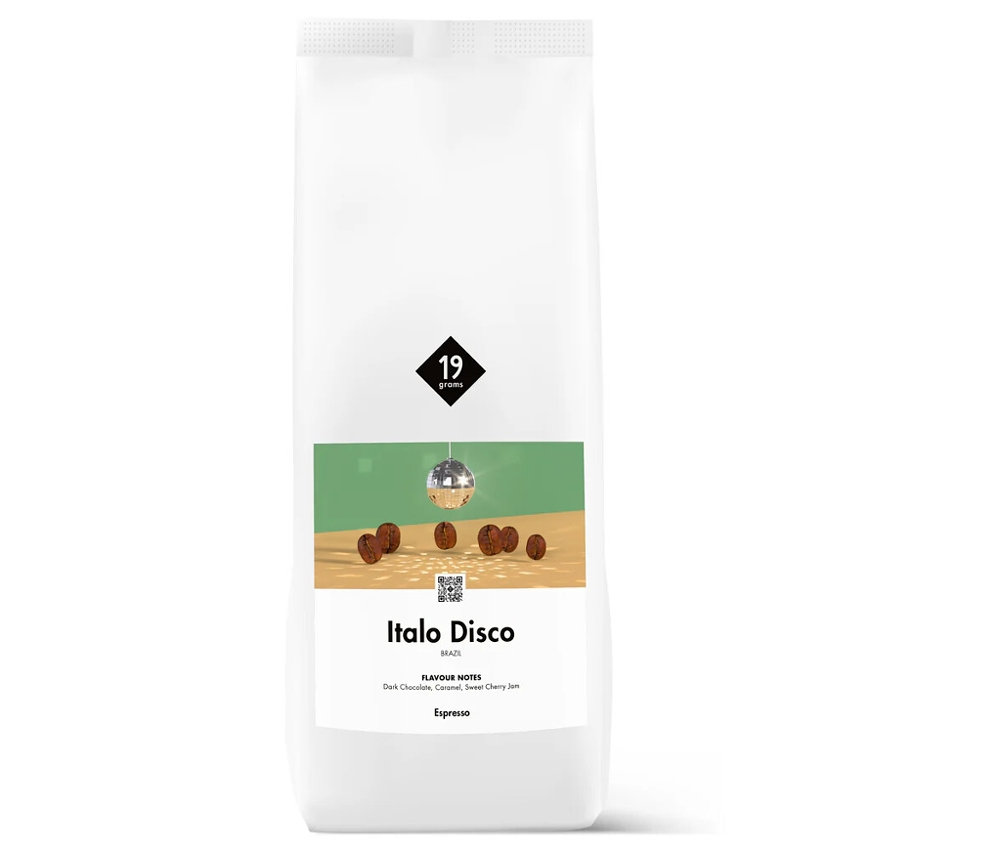 Weiße Packung 19grams - Italo Disco Espresso - 1 kg Ganze Bohne.