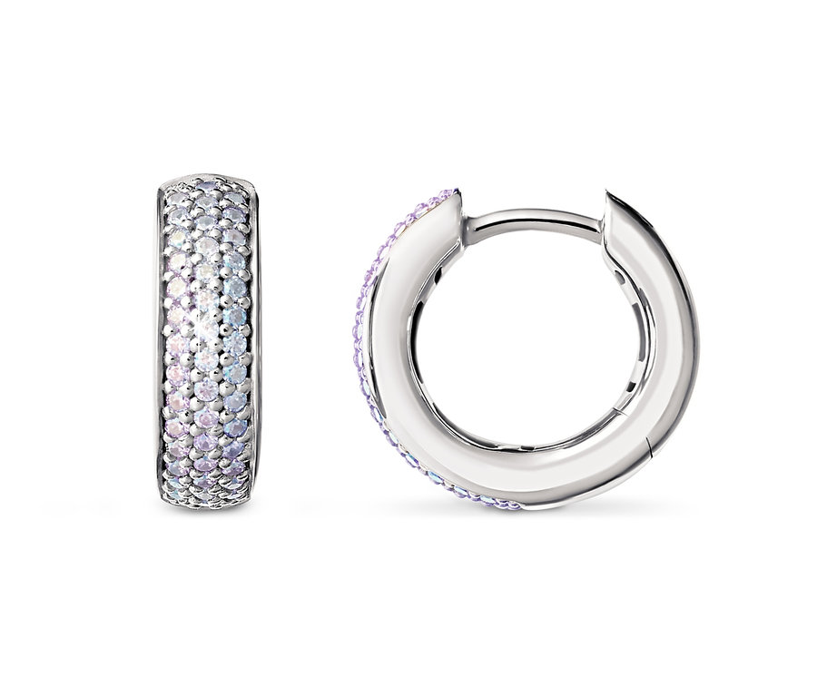 Zwei Creolen »Premium Collection« aus 925er Silber mit Zirkonia.