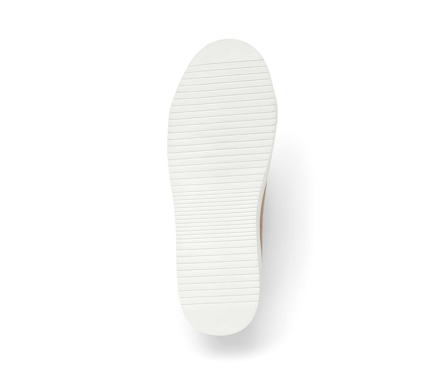 Sohle des gefütterten Veloursleder-Sneakers.