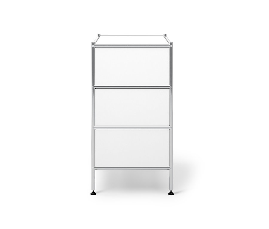 Weiße Kommode Metall »CN3« mit 3 Schubladen.