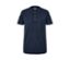 Marineblaues Kurzarm-Henley aus Slub-Garn.