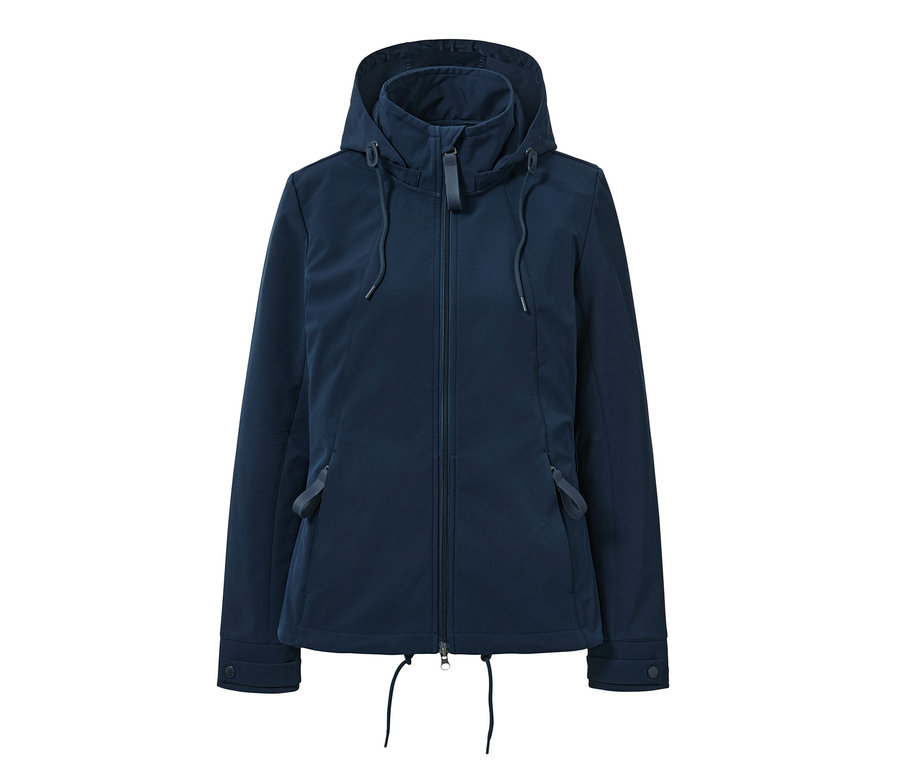 Marineblaue Softshell-Jacke.