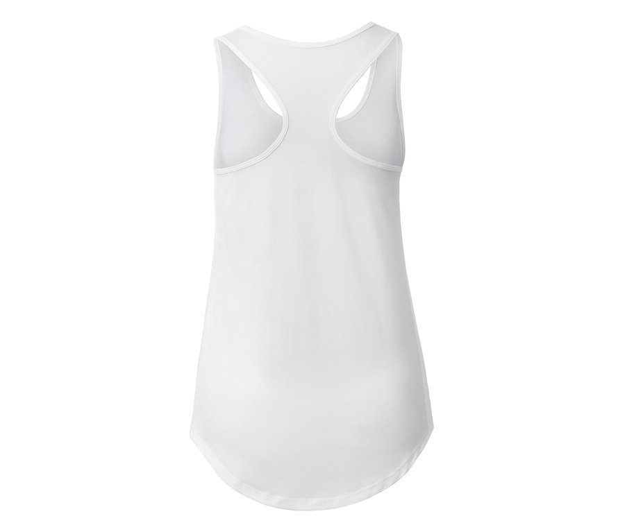 Weisses Funktions Tank Top mit Ringerrücken.