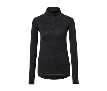 Anthrazitfarbenes Funktionsshirt mit RWS-zertifizierter Wolle.