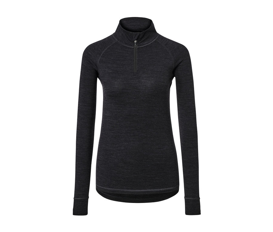 Anthrazitfarbenes Funktionsshirt mit RWS-zertifizierter Wolle.