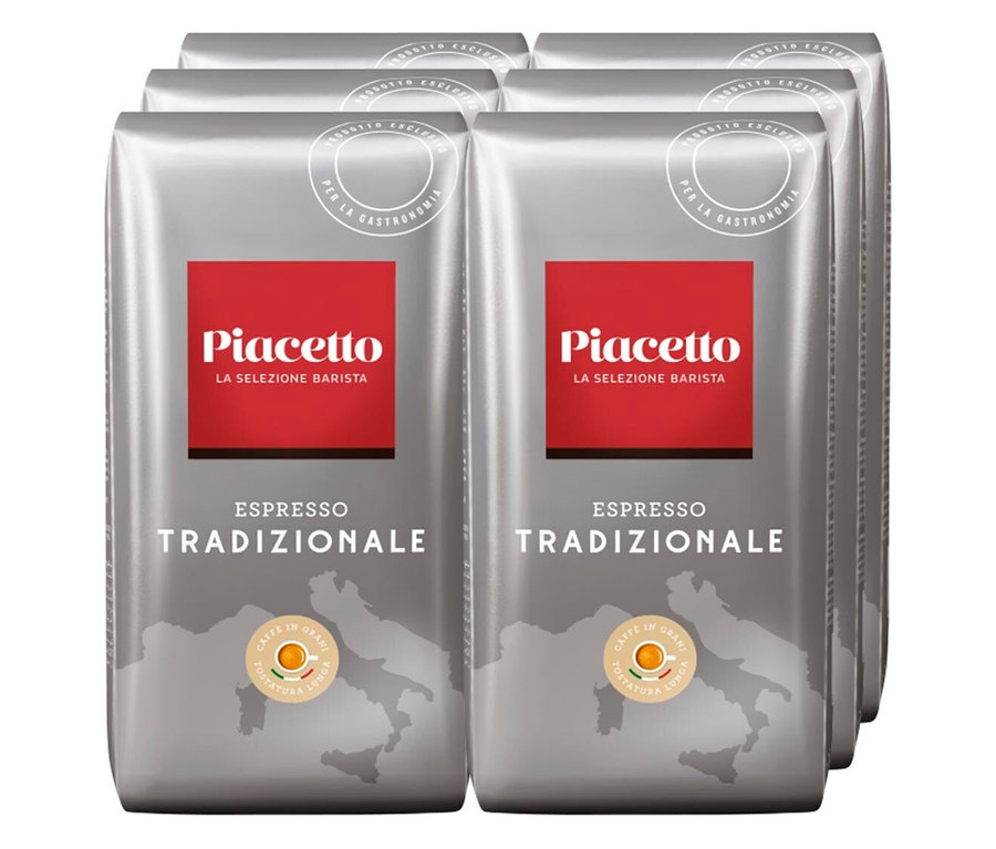 Piacetto Espresso Tradizionale - 6x 1 kg Ganze Bohne