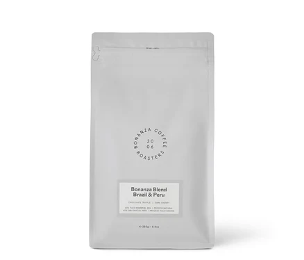 Geschlossene Packung Bonanza Coffee Roasters - Blend Omni-Roast - 250 g Ganze Bohne.