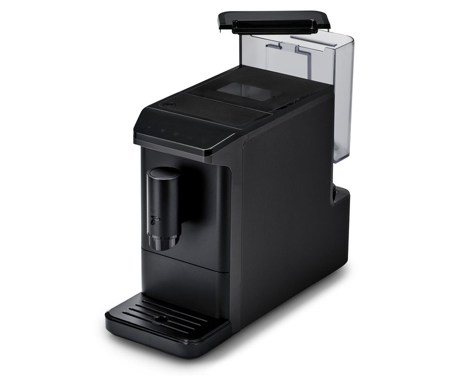 Nahaufnahme des schwarzen »Esperto mini« Kaffeevollautomaten.