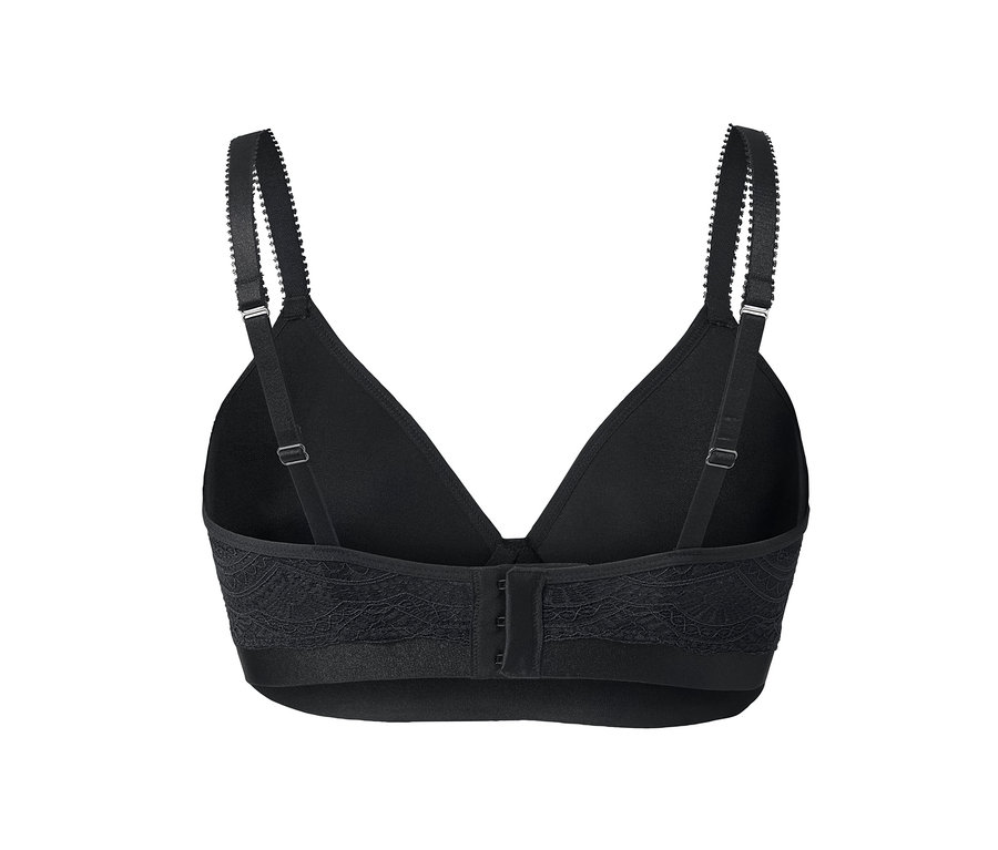 Detailansicht eines schwarzen Spacer-Soft-BHs.