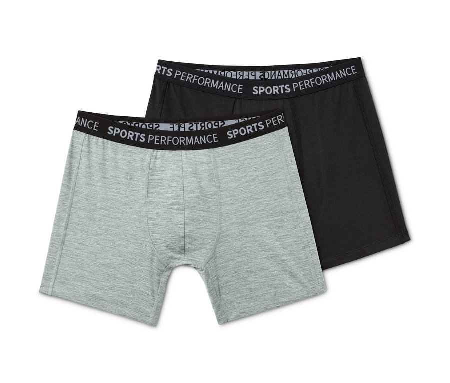 Zwei Sport-Slipboxer, eine grau und eine schwarz.