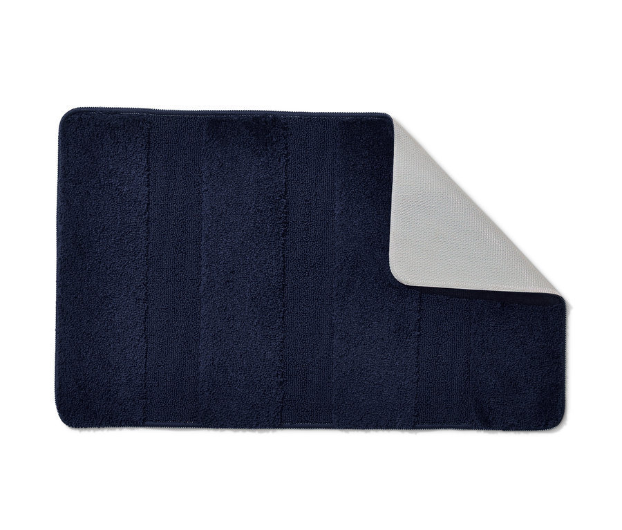 Marineblaue Wellness-Badematte, ca. 50 x 80 cm.