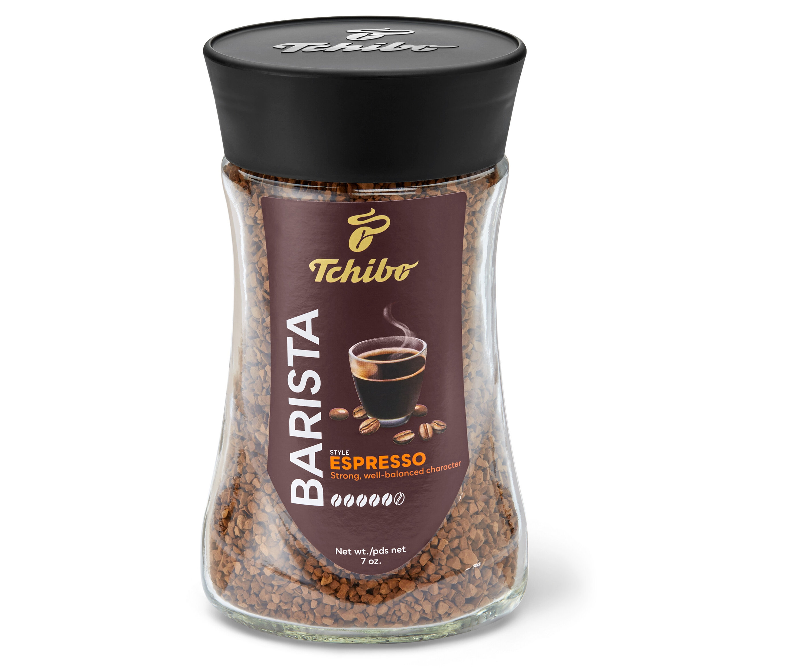 Ein Glas löslicher Kaffee Barista Espresso Style 200g.