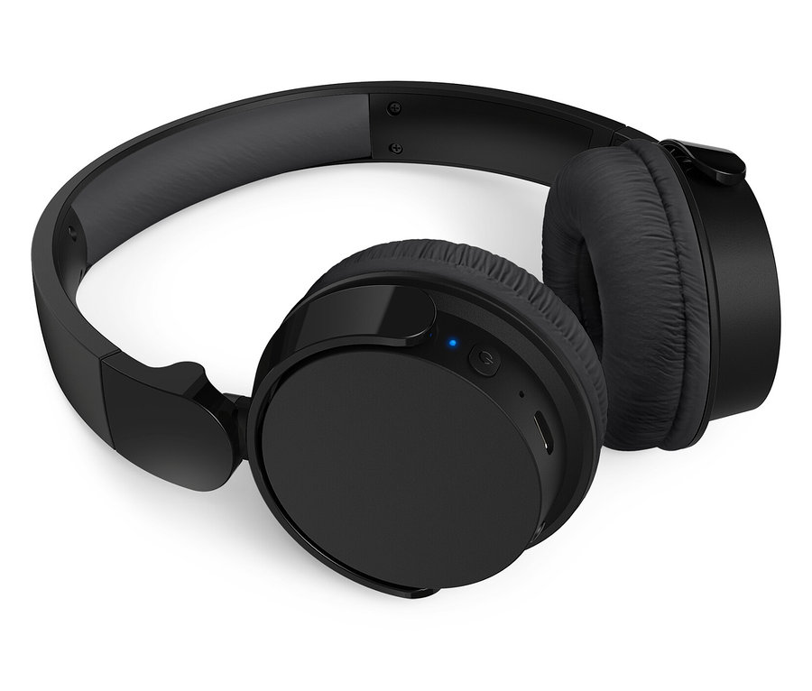 Schwarze Philips Bluetooth®-Kopfhörer »H3209« liegen auf einem weißen Hintergrund.