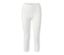 Weiße 3/4-Leggings mit Spitzenborte.