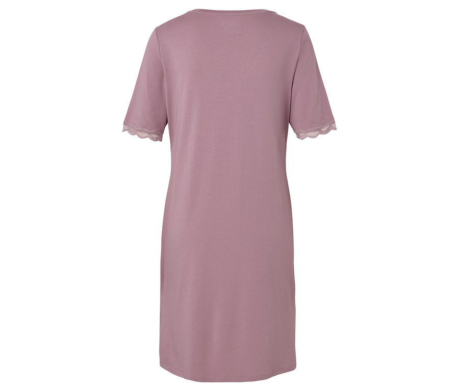 Rosa Nachthemd mit kurzen Ärmeln und Spitze am Ärmelsaum.