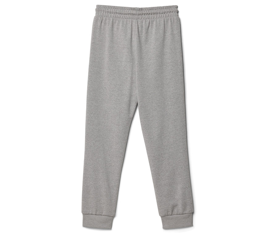 Graue Jogginghose auf weißem Hintergrund.