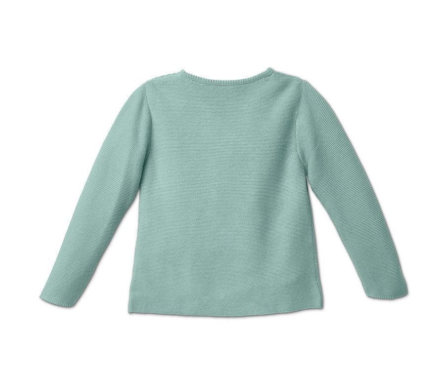 Hellgrüne Wickeljacke mit langen Ärmeln.