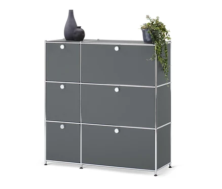 Graue Kommode »CN3« mit 6 Klappen.