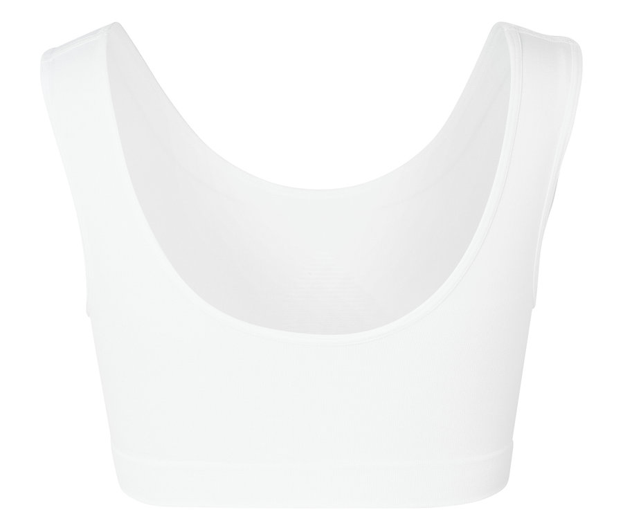Detailaufnahme eines weißen Sport-BHs.