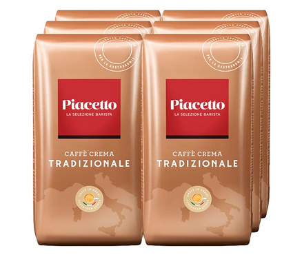 Sechs Packungen Tradizionale Caffè Crema - 6x 1 kg Ganze Bohne.