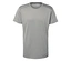 Graues Kurzarm-T-Shirt auf weißem Hintergrund.