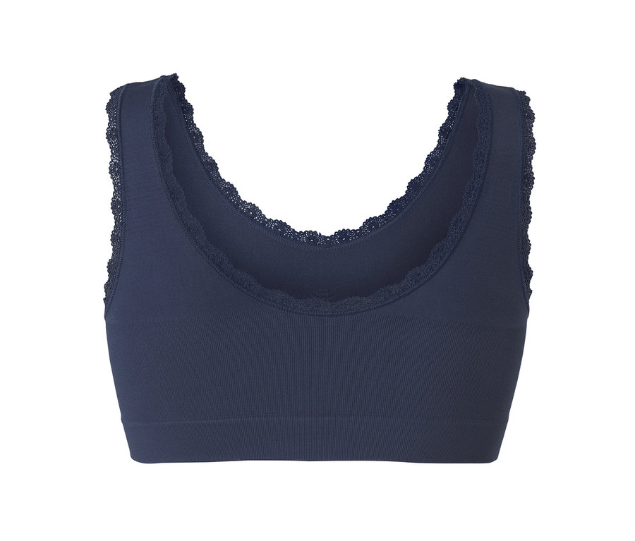 Marineblauer Seamless-Bustier mit Spitze.