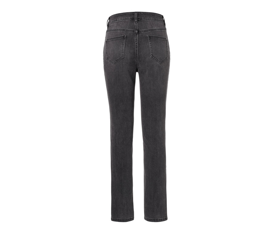 Detailansicht der Rückseite einer Slimfit-Jeans.
