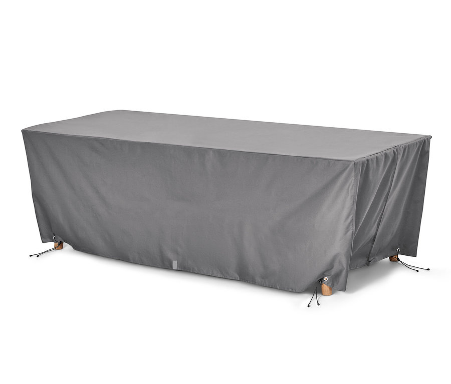 Graue Premium-Abdeckhaube für große Ausziehtische.