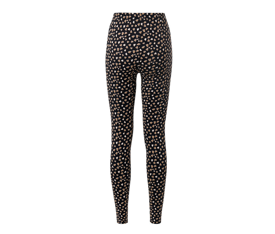 Schwarze Leggings mit Alloverprint von Herzen.
