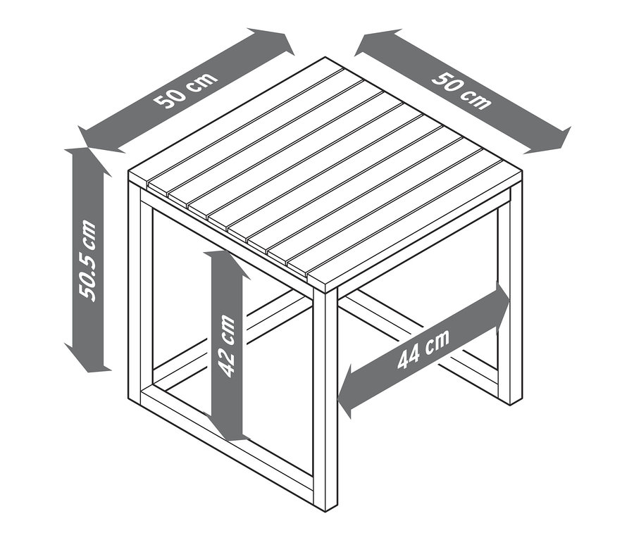 Eine Skizze mit den Abmessungen des 2er-Sets Bestelltische »Lenja«.