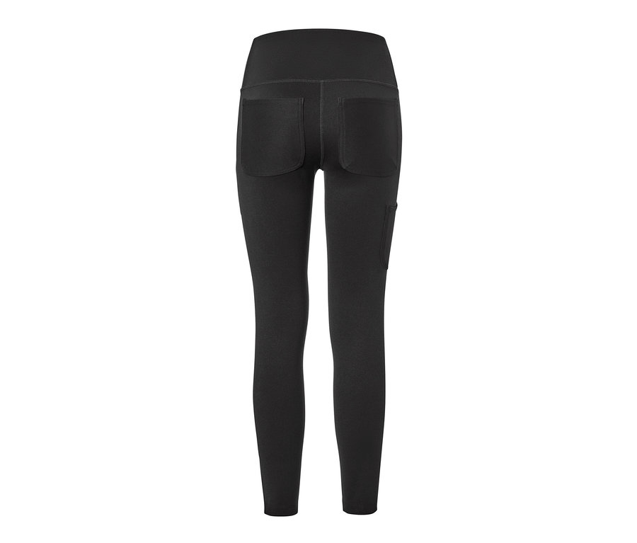 Schwarze Outdoor-Tight mit Taschen hinten und an der Seite.