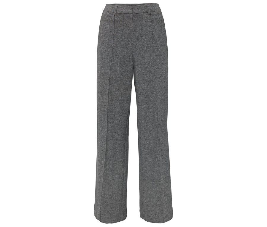 Graue Hose mit weitem Bein, von vorn.