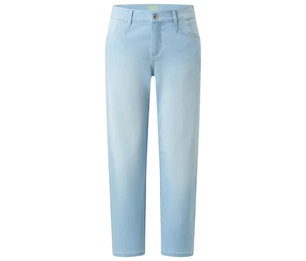 Helle, hellblaue Jeans mit geradem Bein und Taschen vorne und hinten.
