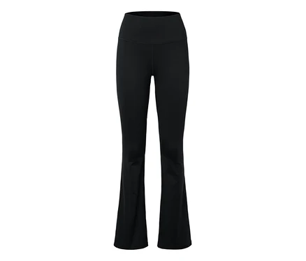 Schwarze Leggings mit Schlag.