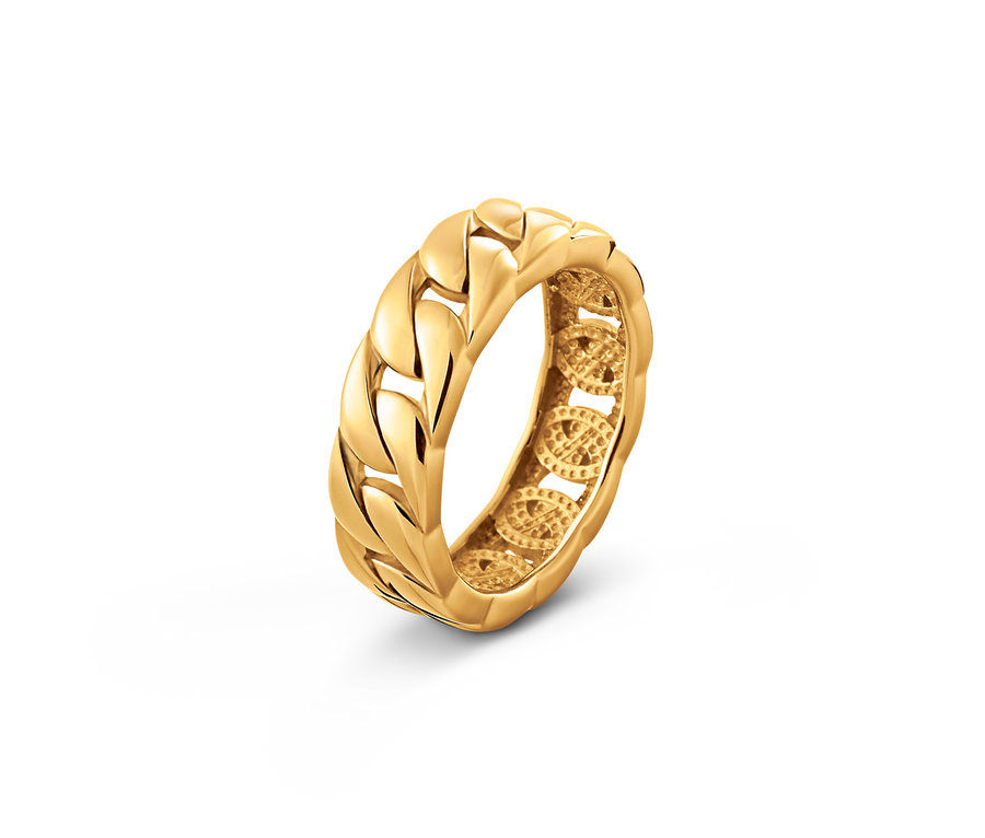 Nahaufnahme eines goldenen Rings.