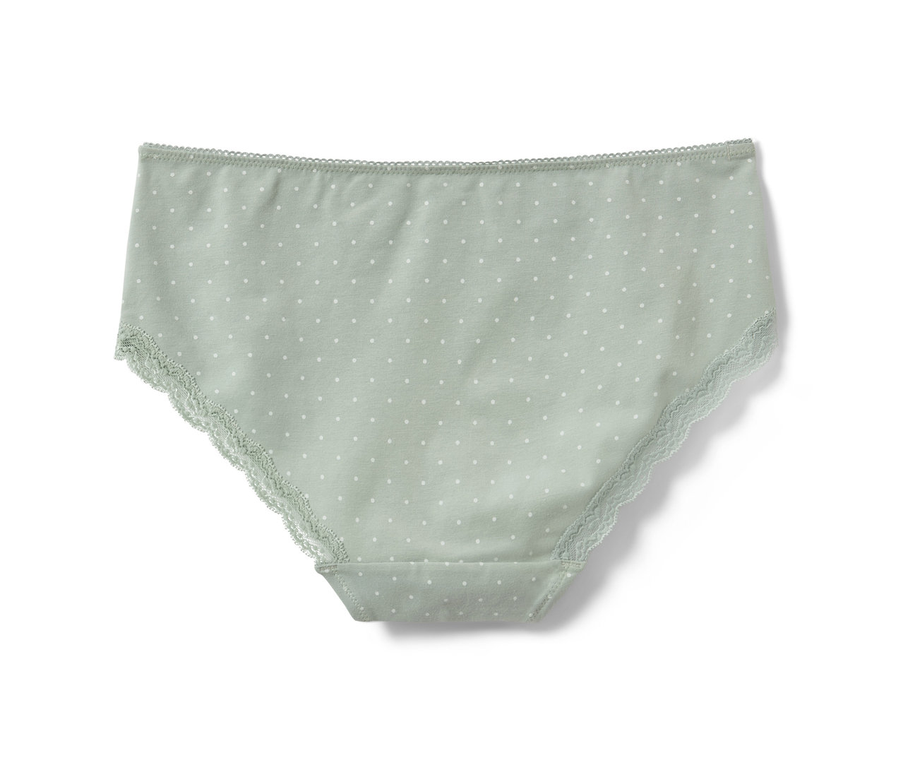 Grüne 2 Pantys mit weißen Punkten.