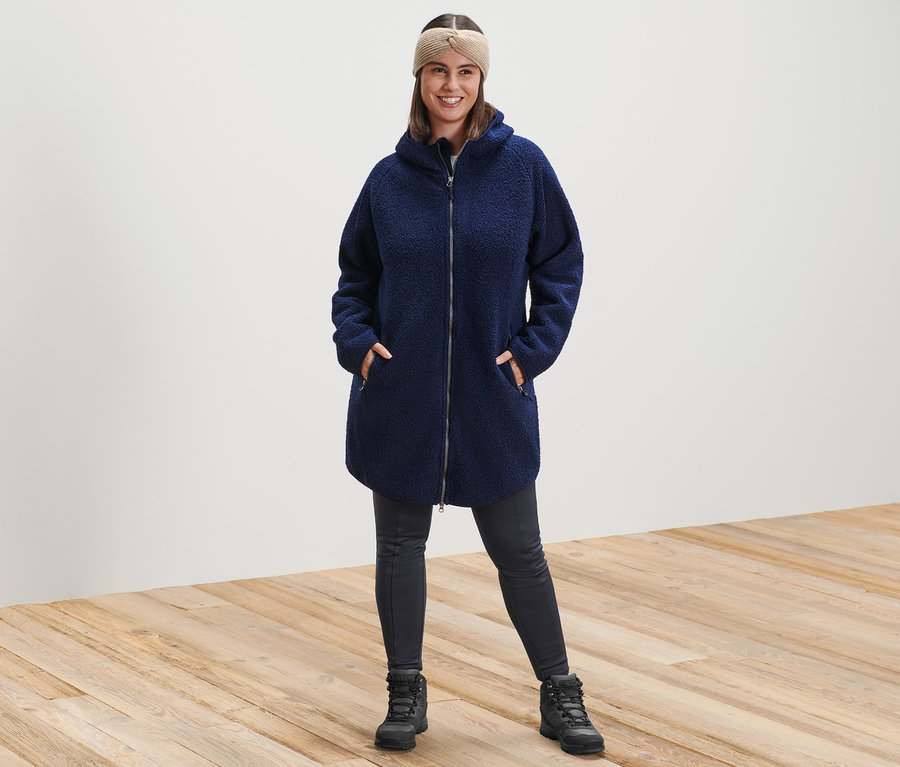 Strickfleece Mantel Damen Mantel Tchibo Tchibo Teddy Mantel Grau