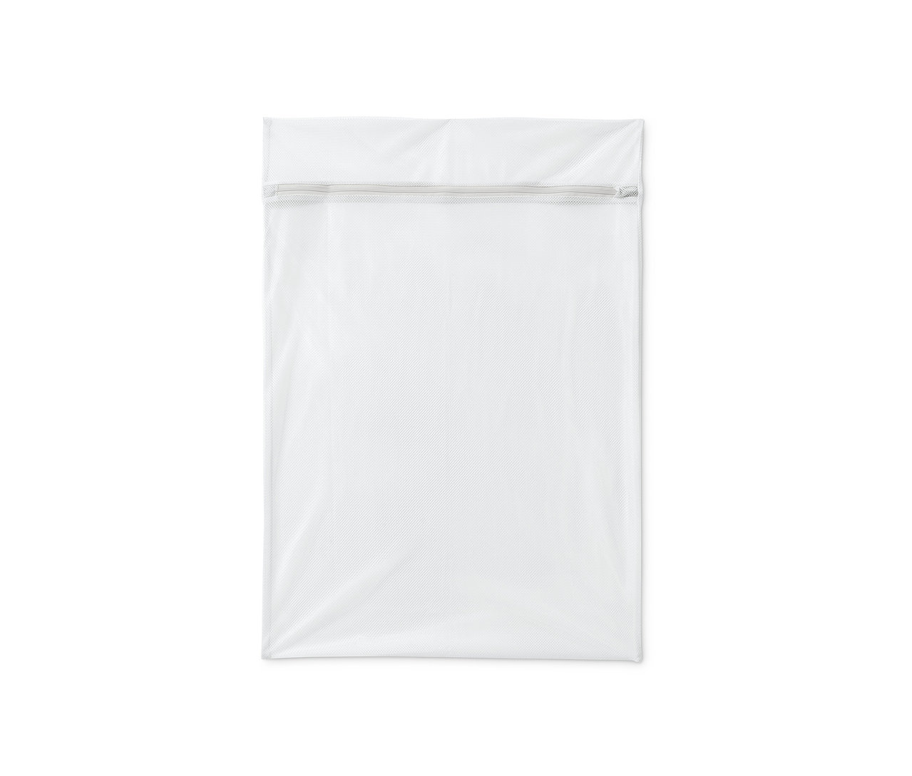 Ein weißes XL-Wäschenetz mit Reißverschluss.